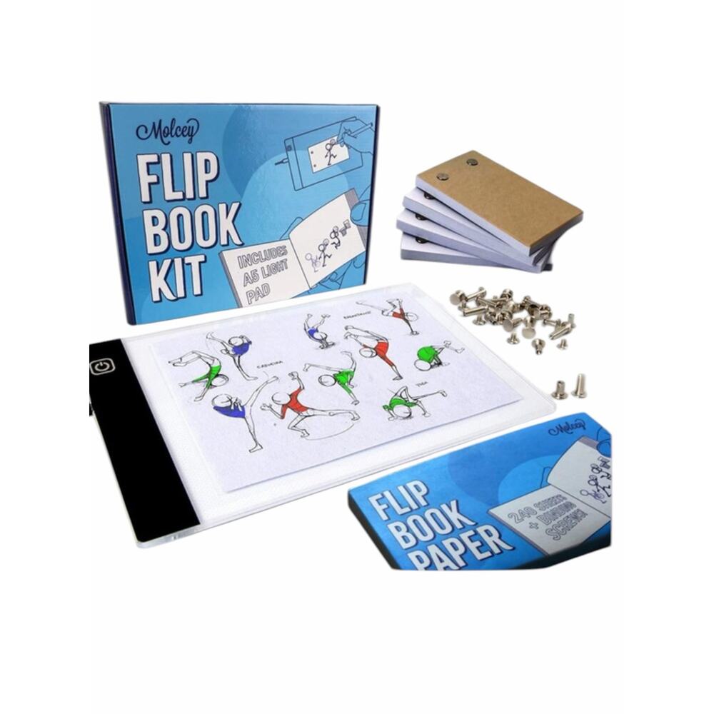 Molcey Flip Book Kit A5 Light Pad Animation Drawing Set